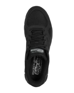 SKECHERS - TRACK - EZRAL - Sneakers nera con tomaia in mesh e applicazioni in pelle e materiale tecnico