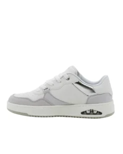 SKECHERS - UNO CTL - SUBTLE SHIMMER - Sneakers bianca con applicazioni in pelle scamosciata