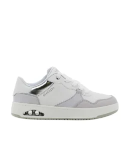 SKECHERS - UNO CTL - SUBTLE SHIMMER - Sneakers bianca con applicazioni in pelle scamosciata