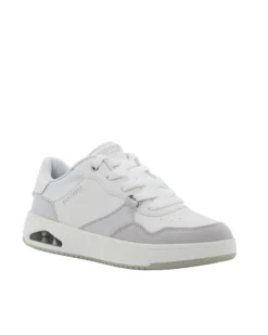 SKECHERS - UNO CTL - SUBTLE SHIMMER - Sneakers bianca con applicazioni in pelle scamosciata