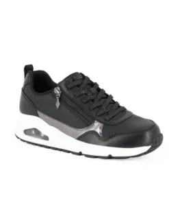 SKECHERS - UNO - METALLIC SLIDERS - Sneakers nera da donna  con zip laterale