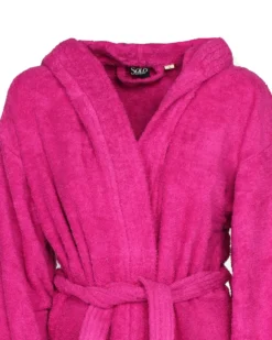 SOLO SOPRANI - Accappatoio unisex con cappuccio fucsia