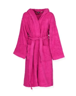 SOLO SOPRANI - Accappatoio unisex con cappuccio fucsia