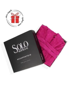 SOLO SOPRANI - Accappatoio unisex con cappuccio fucsia