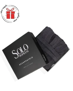 SOLO SOPRANI - Accappatoio unisex con cappuccio grigio scuro