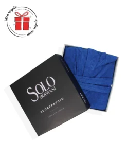 SOLO SOPRANI - Accappatoio unisex con cappuccio blu