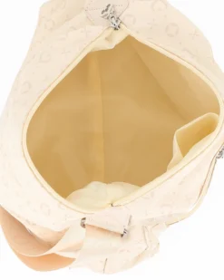 SOLO SOPRANI - Borsa beige con due tasche frontali e tracolla regolabile