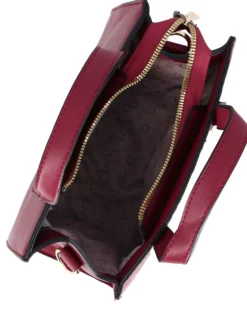 SOLO SOPRANI - Borsa due manici bordeaux con parte frontale loggata, tracolla removibile