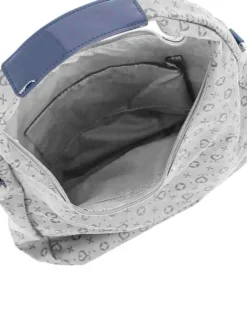 SOLO SOPRANI - Borsa sacca jeans con tasca frontale, tracolla removibile