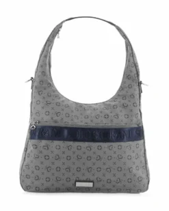 SOLO SOPRANI - Borsa sacca jeans con tasca frontale, tracolla removibile