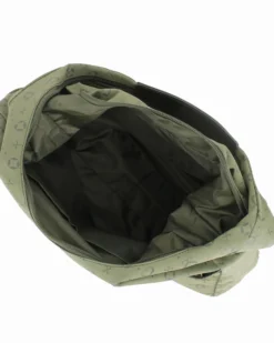 SOLO SOPRANI - Borsa sacca verde con tasca frontale, tracolla removibile