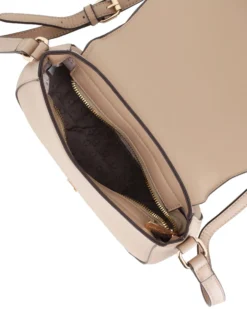 SOLO SOPRANI - Borsa tortora con patta loggata e tracolla