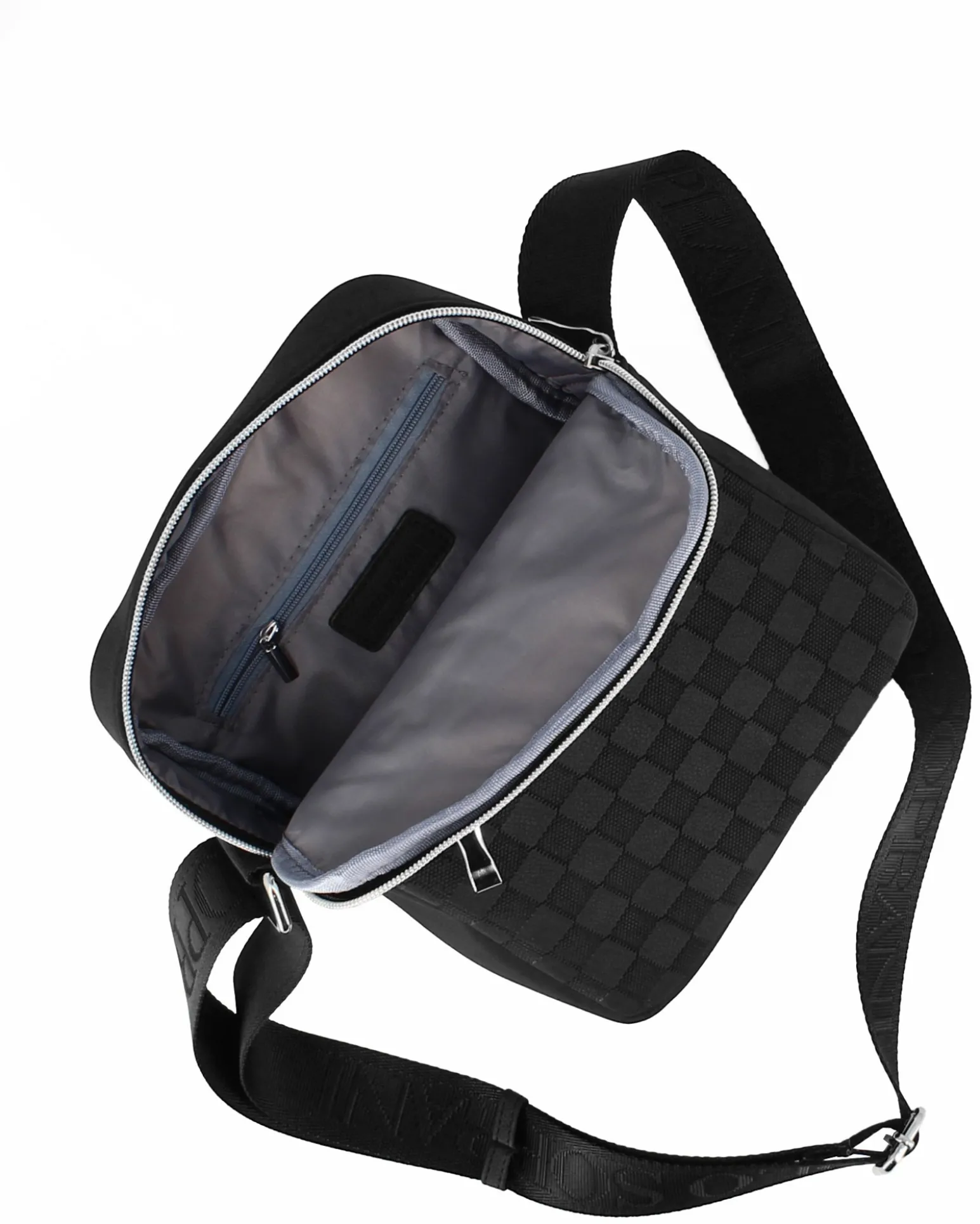 SOLO SOPRANI - Borsello nero con due tasche frontali e una tasca posteriore