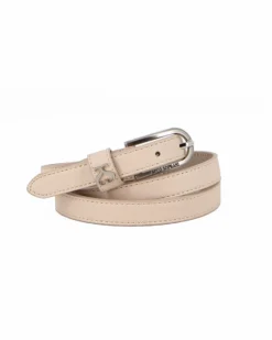 SOLO SOPRANI - Cinta beige da donna con fodera in VERA PELLE