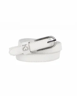 SOLO SOPRANI - Cinta bianca da donna con fodera in VERA PELLE
