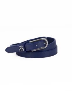 SOLO SOPRANI - Cinta blu da donna con fodera in VERA PELLE