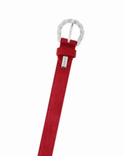SOLO SOPRANI - Cinta rossa da donna con fodera in VERA PELLE