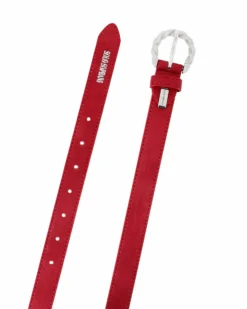SOLO SOPRANI - Cinta rossa da donna con fodera in VERA PELLE