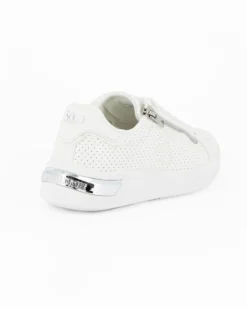 SOLO SOPRANI COUTURE - Sneakers bianca traforata con lacci e zip laterale
