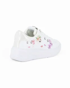 SOLO SOPRANI COUTURE - Sneakers bianca con stampe colorate e lacci