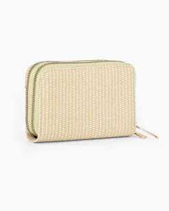 SOLO SOPRANI - Portafoglio beige plissettato con doppia cerniera
