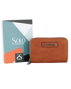 SOLO SOPRANI - Portafoglio cognac con doppia cerniera