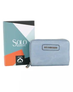 SOLO SOPRANI - Portafoglio jeans con doppia cerniera