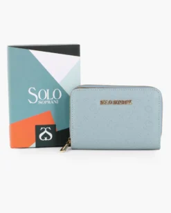 SOLO SOPRANI - Portafoglio jeans loggato con due scomparti principali