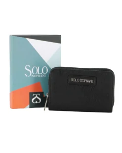 SOLO SOPRANI - Portafoglio nero con tre scomparti principali