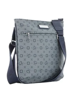 SOLO SOPRANI - Tracolla blu jeans con tasca frontale e tracolla regolabile