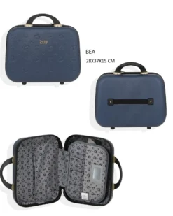 SOLO SOPRANI - TROLLEY BLU IN ABS 4 RUOTE DOPPIE CON STAMPA LOGO