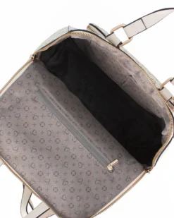 SOLO SOPRANI - Zaino beige due manici loggato con tascone frontale