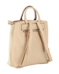SOLO SOPRANI - Zaino due manici beige con tre scomparti principali