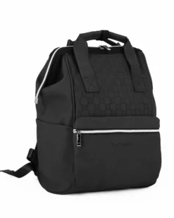 SOLO SOPRANI - Zaino nero due manici con zip frontale e due tasche laterali
