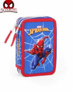 SPIDERMAN - ASTUCCIO 3 ZIP CON STAMPA 3D E PENNA PAPERMATE