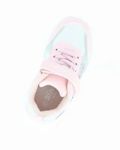 STITCH - Sneakers bianca e rosa da bambina con strappo e luci, numerata 25/31