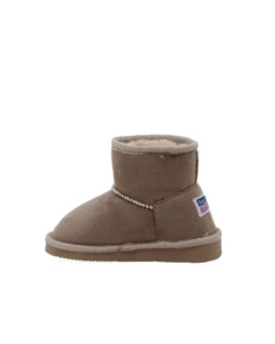 STITCH - Stivaletto taupe con pelliccia interna