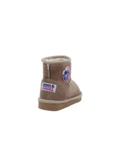 STITCH - Stivaletto taupe con pelliccia interna