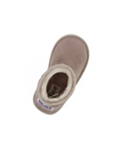 STITCH - Stivaletto taupe con pelliccia interna