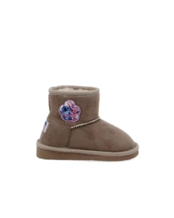 STITCH - Stivaletto taupe con pelliccia interna