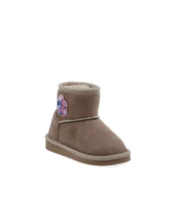 STITCH - Stivaletto taupe con pelliccia interna