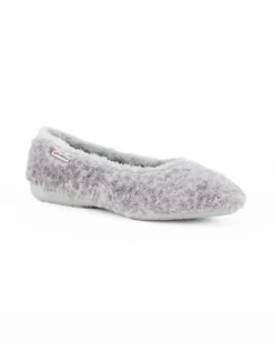 SUPERGA - Pantofole ballerine grigie maculate pelose