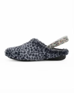 SUPERGA - Pantofole blu maculate pelose