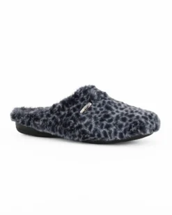 SUPERGA - Pantofole blu maculate pelose