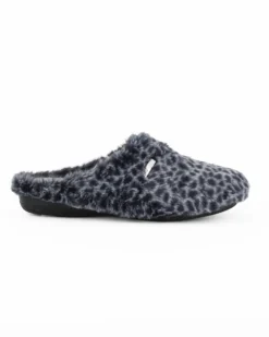 SUPERGA - Pantofole blu maculate pelose