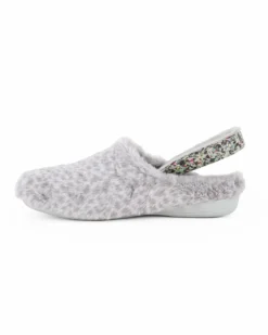 SUPERGA - Pantofole grigie maculate pelose