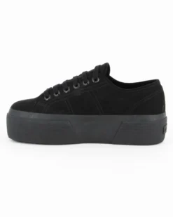 SUPERGA - SCARPA 3790 PLATFORM IN CAMOSCIO NERO DA DONNA
