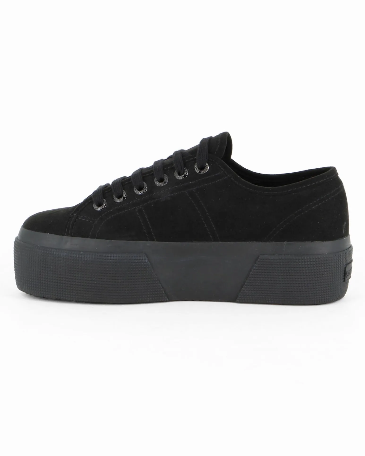 SUPERGA - SCARPA 3790 PLATFORM IN CAMOSCIO NERO DA DONNA