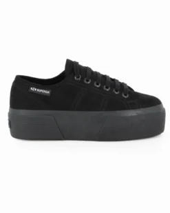 SUPERGA - SCARPA 3790 PLATFORM IN CAMOSCIO NERO DA DONNA