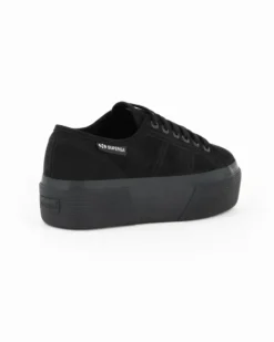 SUPERGA - SCARPA 3790 PLATFORM IN CAMOSCIO NERO DA DONNA